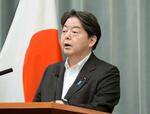 　記者会見する林官房長官＝２４日午前、首相官邸