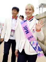 　江村美咲＝２６日、パリ（ゲッティ＝共同）