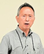 ヘイトスピーチ問題の現状を語る薛氏＝１０日、米子市東福原８丁目の米子産業体育館