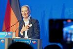 　ＡｆＤの選挙集会で演説するワイデル共同代表＝１月、ドイツ東部ハレ（共同）