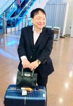 　米ラスベガスから帰国した、井上尚弥が所属する大橋ジムの大橋秀行会長＝６日、羽田空港