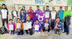 男子の部で２位と健闘した鳥取県勢＝山口県宇部市常盤公園