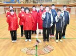 健闘を誓う鳥取県選抜メンバー＝大栄体育館