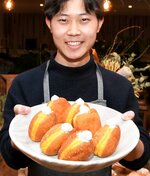 ホイップクリームにトリュフを使用した看板メニュー「トリュフドーナツ」