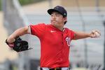 　マーリンズ戦に先発し、２回０／３を投げ４安打２失点だったナショナルズ・小笠原＝ジュピター（共同）