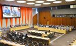 　トランプ米政権の関税政策を協議する国連安全保障理事会の非公式会合＝２３日、米ニューヨークの国連本部（共同）
