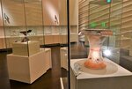 クリアケースで保護、展示される重要文化財＝１８日、鳥取市青谷町吉川の青谷かみじち史跡公園