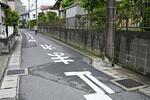 　高齢女性が路上に倒れているのが見つかった現場周辺＝１２日、千葉市