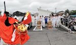 【優美に舞う】地元の保存会が麒麟獅子舞を披露し、大会を締めくくった