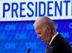 　昨年６月、米ジョージア州アトランタで開かれた大統領選の第１回候補者討論会に出席したバイデン大統領（ゲッティ＝共同）