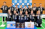 昨年と同じ３位で今季リーグ戦を終えたチアフル鳥取＝佐賀県唐津市文化体育館