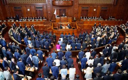 　年金制度改革法案を可決した衆院本会議＝３０日午後