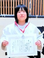女子個人中学生中量級で２位に輝いた谷岡美歩＝広島県福山市のエフピコアリーナふくやま