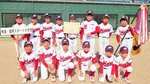 優勝した明道・就将野球スポーツ少年団＝淀江球場