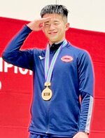 全日本選手権男子ミドル級で頂点に立った川端響喜＝１２月、東京都のひがしんアリーナ