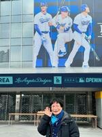 　開幕戦前日、舞台となる韓国野球の聖地・高尺スカイドームへ＝３月19日、筆者提供
