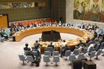 　北朝鮮に対する制裁の実施状況を監視してきた「専門家パネル」の活動終了から１年を迎え、対応を協議する国連安全保障理事会の会合＝７日、米ニューヨークの国連本部（共同）