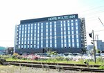 ７月２４日に開業することが決まったホテルルートイン倉吉駅前＝７日、倉吉市上井