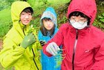 セミ！？　「何これ！？」と目を丸くする参加者。アワフキムシで、セミの仲間だそう