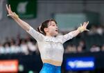 　女子個人総合　杉原愛子の床運動＝東京体育館