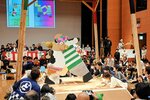 結びの一番となった優勝決定戦に盛り上がる会場＝３１日、鳥取県倉吉市駄経寺町２丁目の倉吉未来中心小ホール