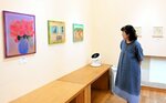 山陰支部会員らの作品が並ぶ会場