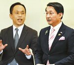 一騎打ちの公算が大きくなった平井氏（右）と福住氏のコラージュ
